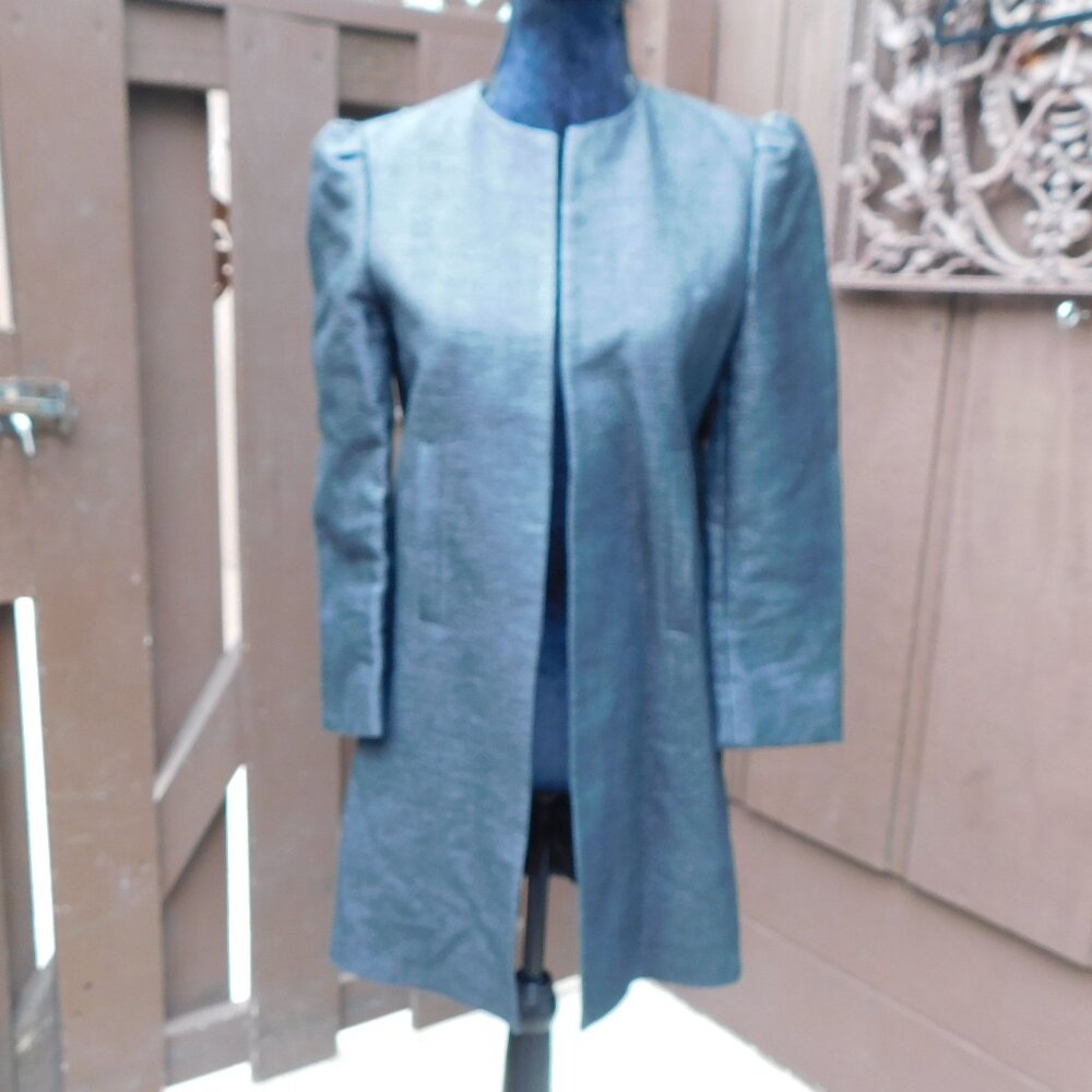 ZARA S Black Textured Jacket Coat NEW